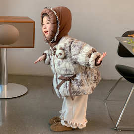 女童棉服秋冬款2025新款洋气女宝宝冬季棉衣儿童冬装羽绒棉袄外套