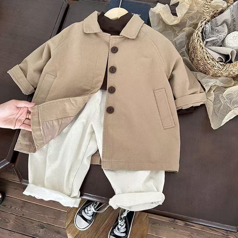 Children's Casual Trench Coat 2026 Autumn New Style Boys' Stylish Mid-Length Korean Version Autumn-Spring Outfit Girls' Top