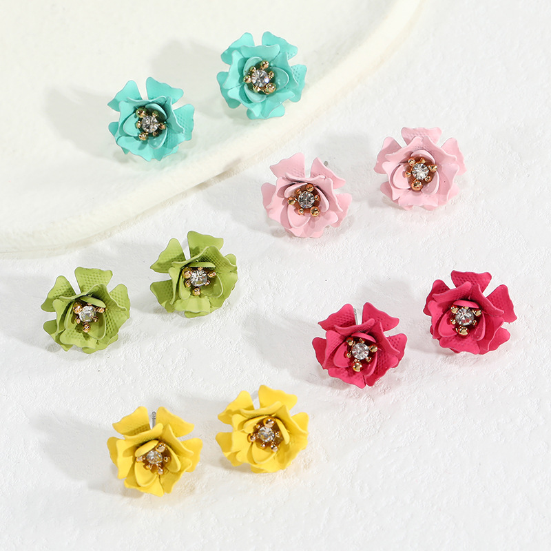 Korean Style Fashion Super Fairy Simple Graceful Mori Normcore Style Flower Earrings Sweet Elegant Girl Heart Flower Earrings display picture 6