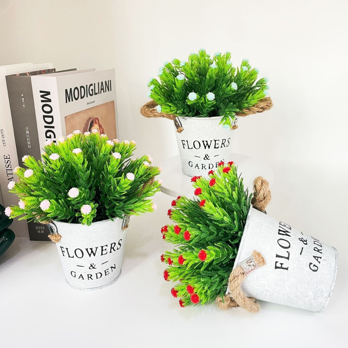 Simulación de plantas verdes, gypsophila, plantas en macetas, decoración de la sala de estar del hogar, adornos de escritorio, plantas de simulación, decoración de flores falsas, artesanías