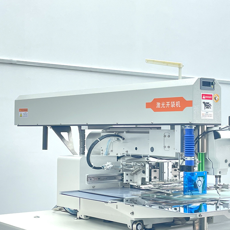 Máquina de apertura láser al por mayor máquina de apertura de bolsas de cuchillo frío máquina de apertura de bolsas de cuchillo vibratorio máquina de coser de puerta máquina de apertura de bolsas automática