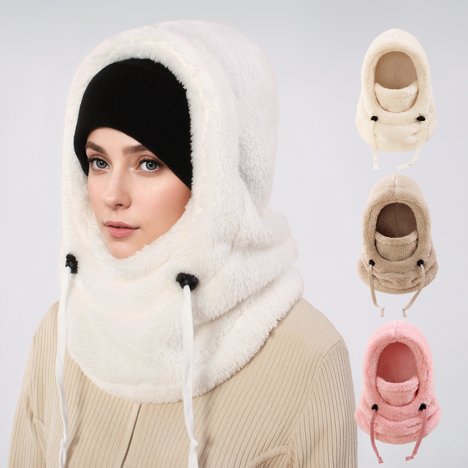 Nuevo gorro de ciclismo cálido de otoño e invierno para mujer, resistente al viento y al frío, tipo pasamontañas, con protección facial para adultos._voghion.com