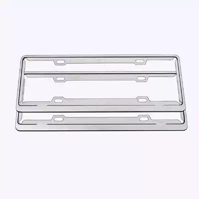 Plate Frame Aluminum Alloy Thickened — License plate holder/license plate holder - lightweightblue-label-aluminum-alloy-silver-1-pair-no-accessories