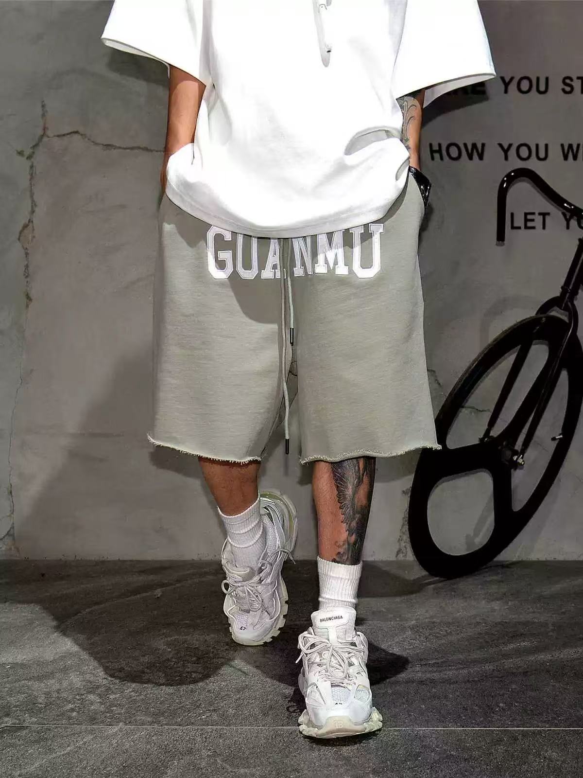 2025 marca de tendencia transfronteriza pesada para hacer viejos pantalones de verano pantalonés retro pantalonés deportivo casual pantalonés