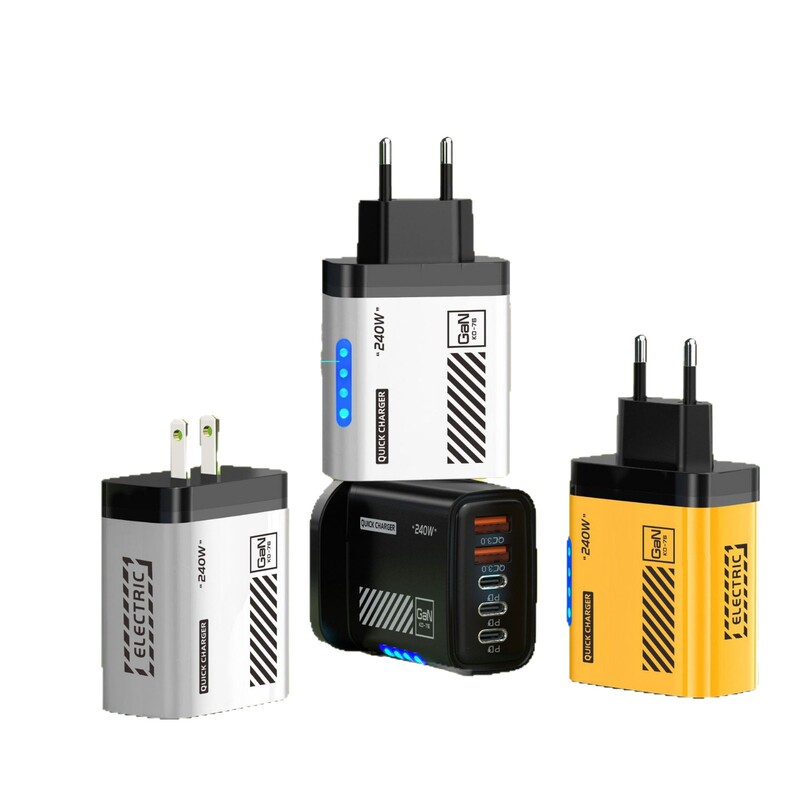 新しいメカスタイル 240WPD 急速充電器 3typec デュアル USB 携帯電話ユニバーサル 5v2a 充電ヘッドライト付き|undefined