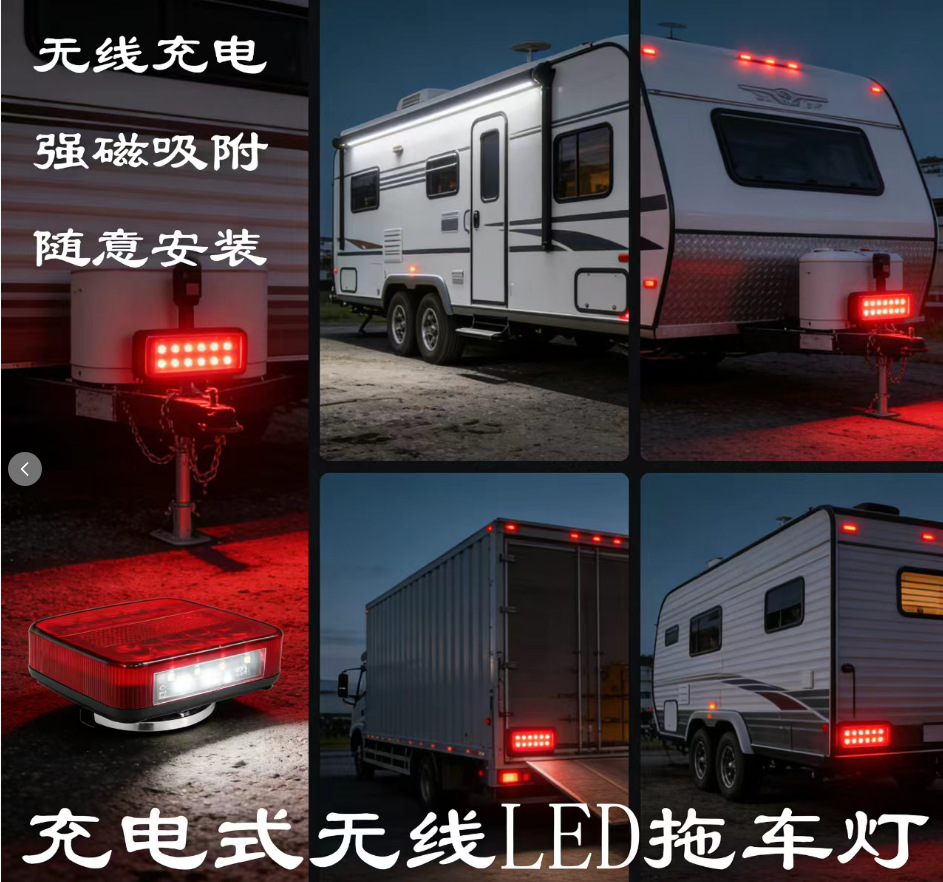 Us Standard 7-Pin New Model Trailer Truck Led Tail Light Side Light Truck Led Warning Light Cigarette Lighter Car Tail Light