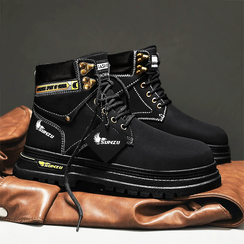 Высокие ботинки (Martens) — противоскользящие рабочие и походные, осенние, размеры 39–44