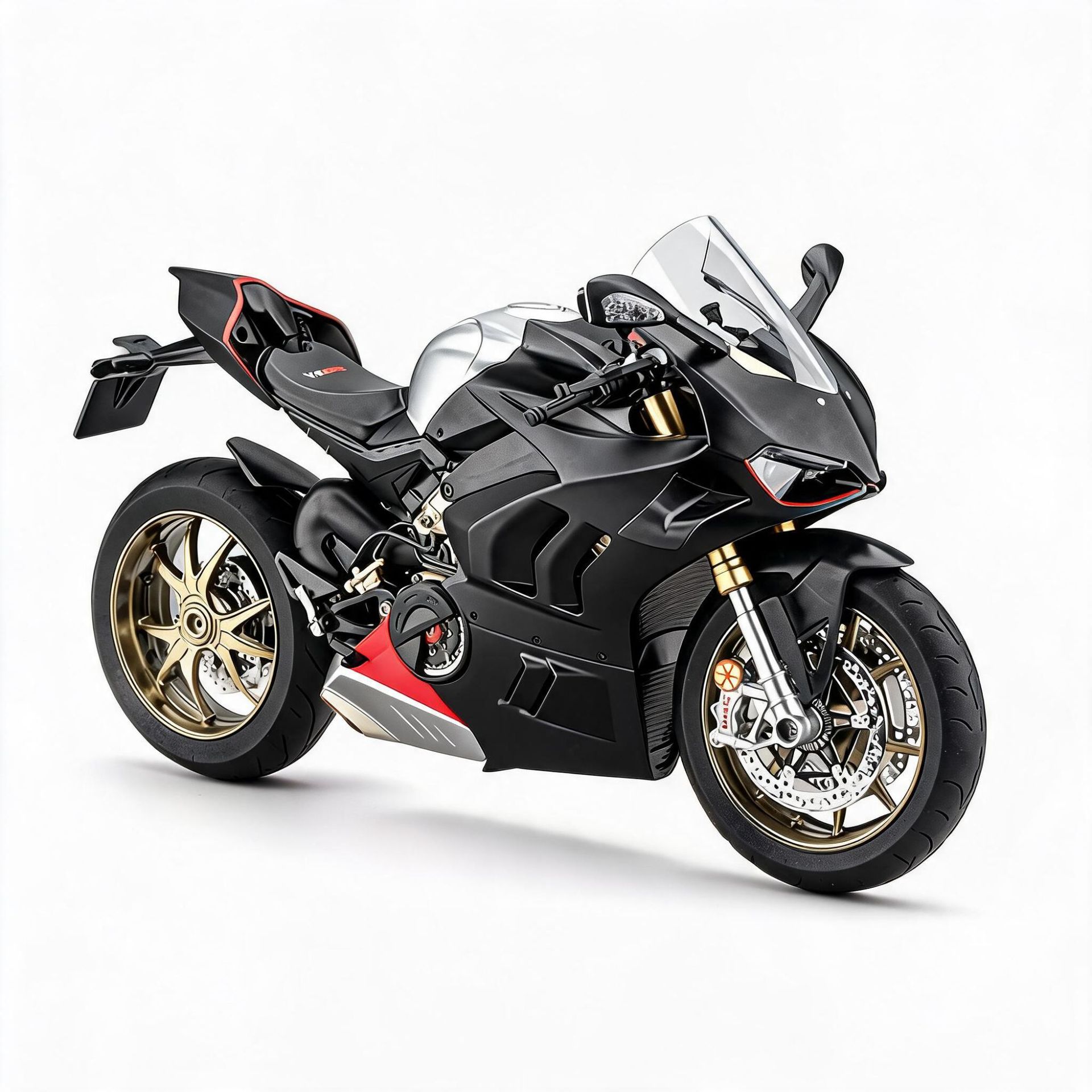 1: 6 Control remoto Bunkardi V4S aleación de motocicleta pulverización de sonido y luz control remoto sala de exposiciones de vino de tendencia locomotora muestra temática