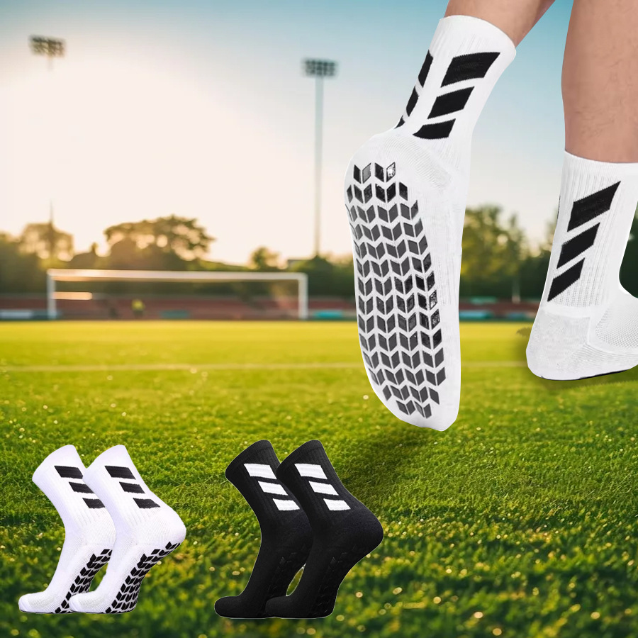 Cross-Border Football Socks Men's Mid-Calf Sports Socks Running Socks Non-Slip Silicone Thickened Wear-Resistant Sweat-Absorbent Basketball Socks