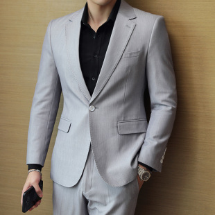 New Men's Casual Suit Large Size Korean Style Slim-fit Suit Jacket Men's Fashion Handsome Solid Color Small Suit Single Western