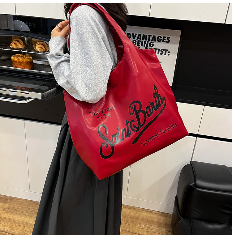 Large-capacity single-shoulder bag for women, 2025 new style, fashionable, casual and versatile tote bag, letter niche design handbag undefined