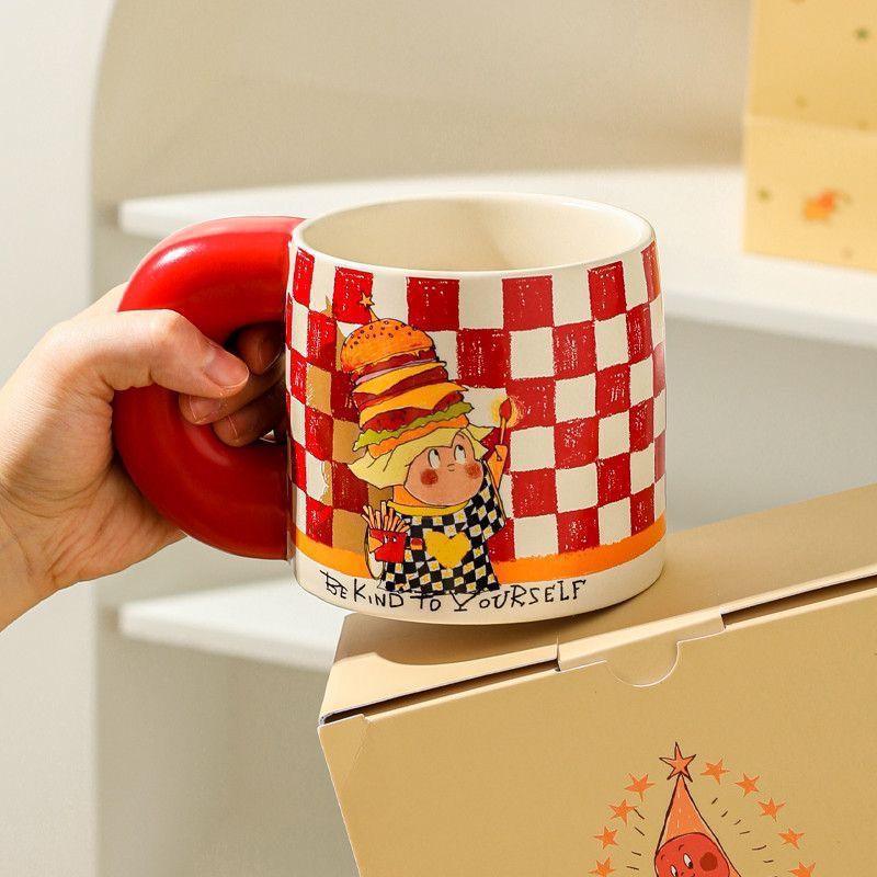 [Explosión de venta caliente] estrella de dibujos animados tazas de leche tazas de cerámica tazas de desayuno retro tazas de agua para niños comida