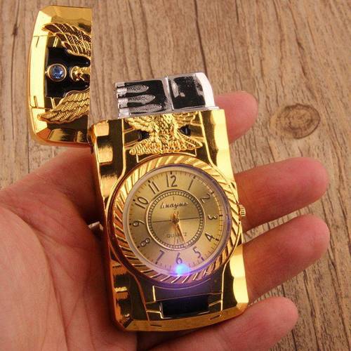 Cross-border creative watch lighter windproof personalized lighter real watch gift windproof straight metal lighter