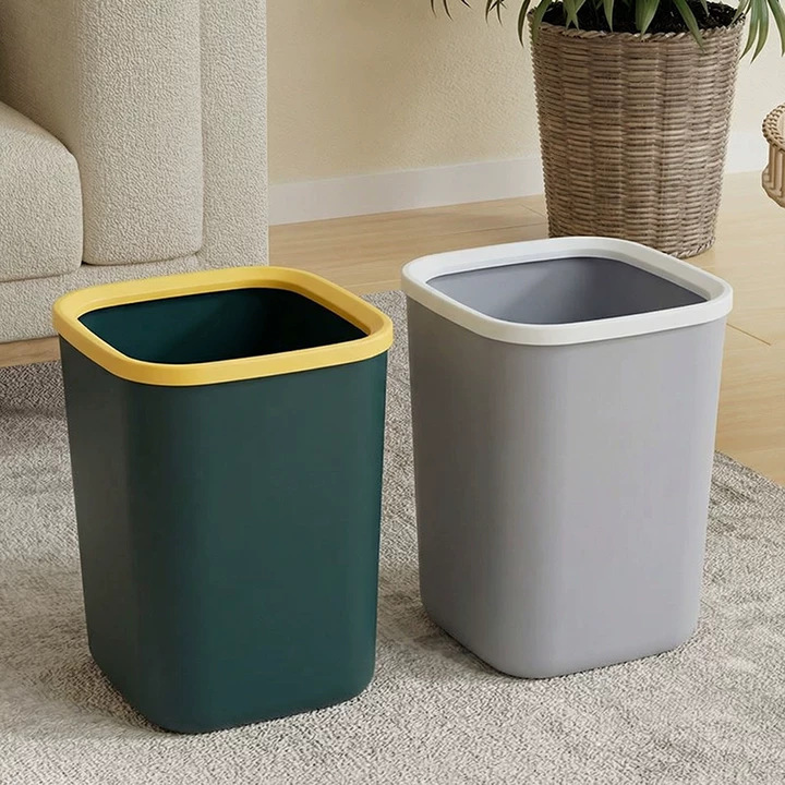 Household Plastic Trash Can for Living Room, Kitchen, Bathroom, Large Capacity, No Lid, Wide Mouth, Thickened with Press Ring Household Plastic Trash Can for Living Room, Kitchen, Bathroom, Large Capacity, No Lid, Wide Mouth, Thickened with Press Ring