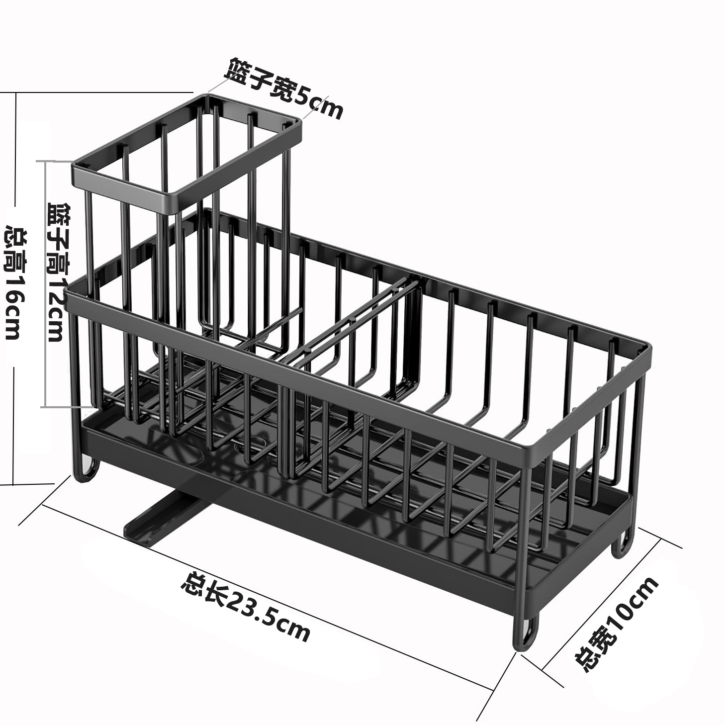 跨境货源厨房304不锈钢海绵抹布置物架水槽多功能沥水篮家用台面