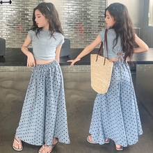 童装女童夏季套装2025新款韩版儿童短袖波点裙裤两件套中大童洋气