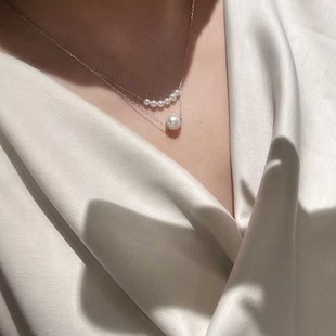 Aurora Natural Freshwater Edison Pearl Necklace Pendant Smile Link Luton 18k Patch Versatile Classic