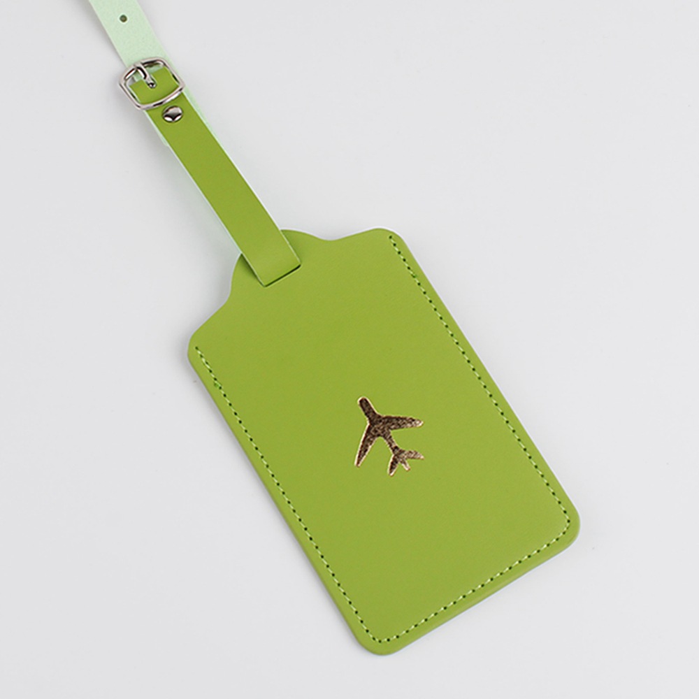 Etiqueta colgante de cuero Tarjeta de comida de autobús tarjeta de identificación de estudiante certificado de trabajo conjunto avión equipaje etiqueta PU fabricante en stock
