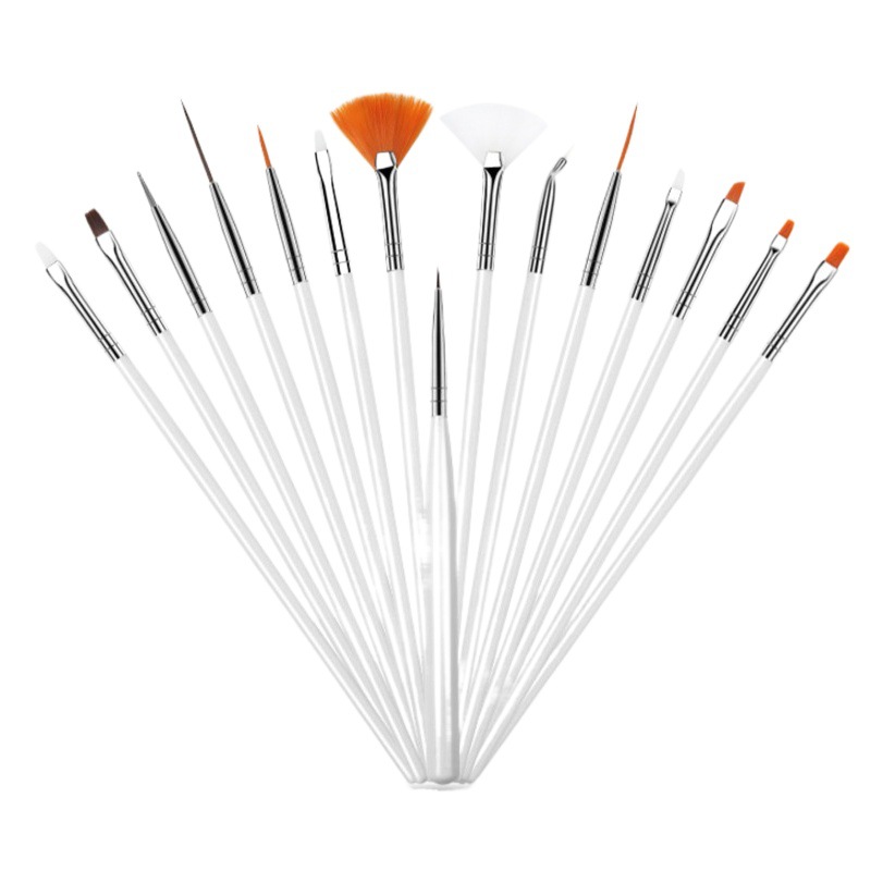 Japanese-style painted drawing pen brush 15 pens nail art pen suit phototherapy pen Nail Polish glue brush painting flower nail art tools
