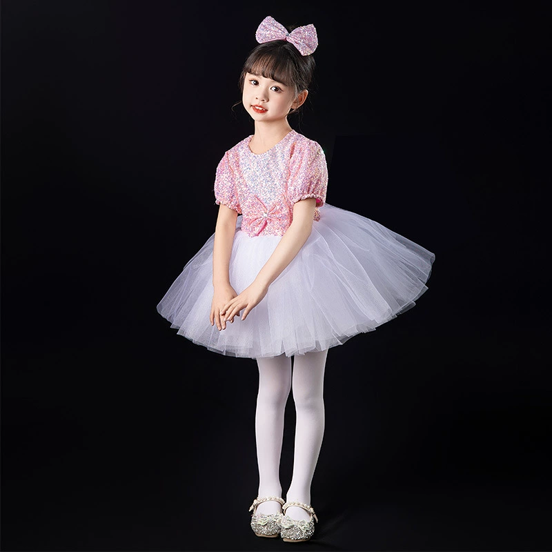 Новогодняя детская танцевальная одежда костюм детский сад милая пушистая юбка одежда для девочек юбка с блестками