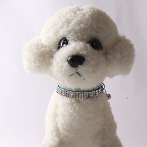 Aminger's new pet products, colorful velvet, elastic buckle, row of diamonds, cat collar, cat collar with bell
