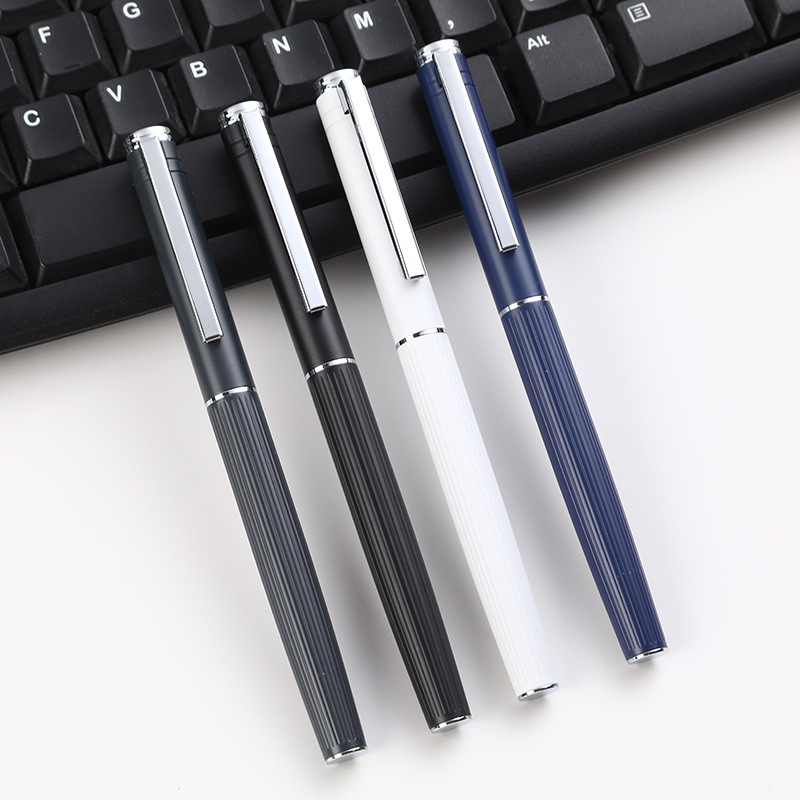 Direct Selling Business Special Metal Signature Pen Black Sand Metal Ball Pen Conference Office Gel Pen Wholesale Advertising Pen
