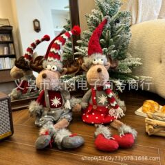新型クロスボーダーヘラジカ公仔吊り足鹿人形クリスマス祭り老人雪だるま人形ショーウインドー装飾品置物