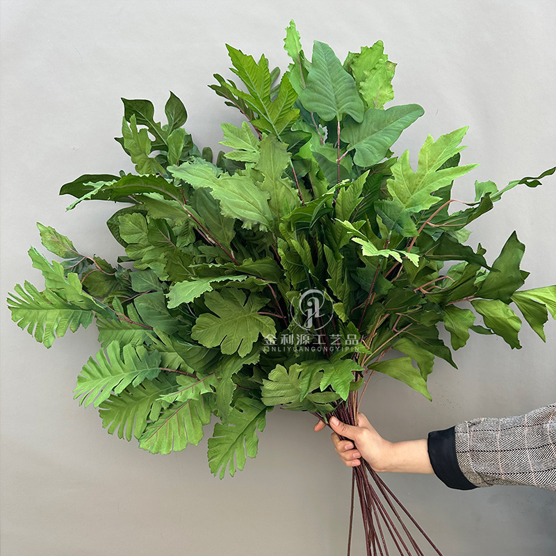 Mori wedding flowers wedding decoration bouquet green leaves simulation with leaves decorative Banyan leaves