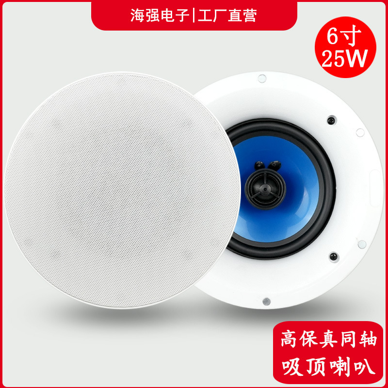 High-Fidelity Coaxial 6inch Fixed Resistance Ceiling Speaker Ceiling Speaker Home Store Subwoofer Design Manufacturer Wholesale