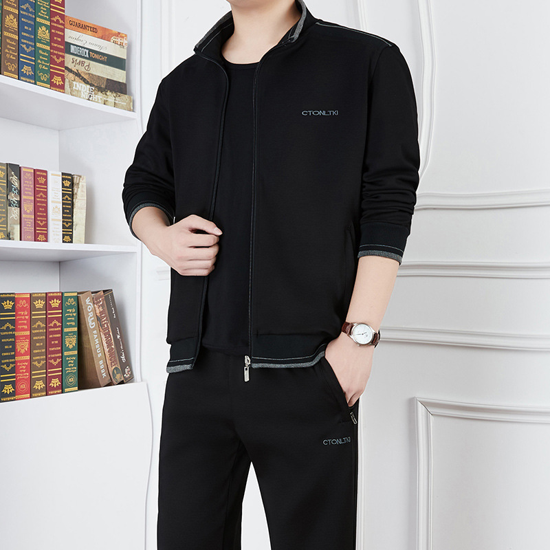 Trajes deportivos de mediana edad para hombres primavera y otoño nuevo estilo de mediana edad papá ropa de otoño ropa deportiva casual para hombres dos piezas