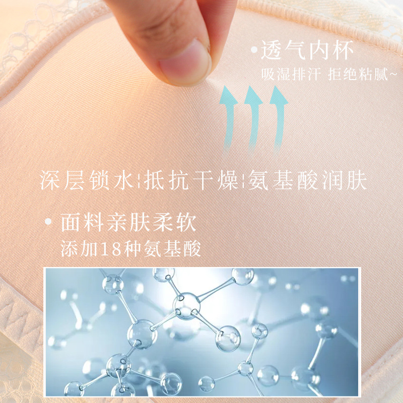 Sujetador inalámbrico sexy pequeño pecho push up Ajuste del pecho de encaje ropa interior delgada la muchacha 3102