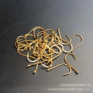 Gold Tube with Crooked Mouth, High-Quality Fish Hooks, Sea Fishing Hooks, Rust-Proof, Cheap, Super Strong Yellow Fish Hooks, Factory Direct Sales