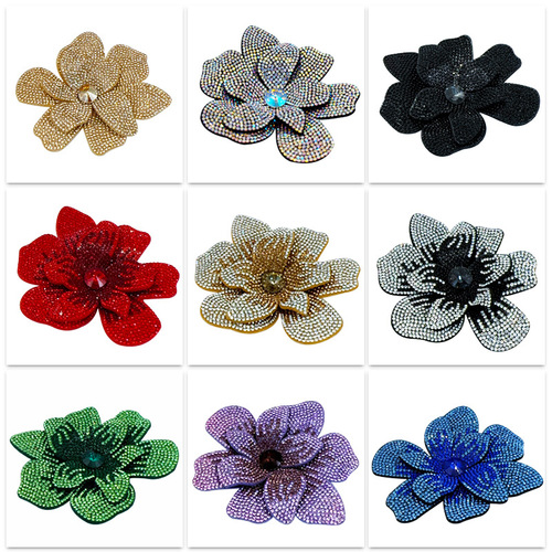 Big flowers, full of diamonds, corsage brooch, high-quality, light luxury, fashionable, all-matching shoe patterns, bag, diy clothing accessories