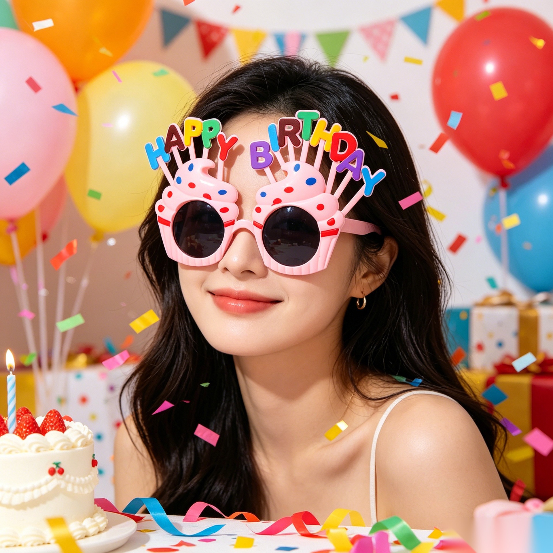 Cumpleaños temático fiesta gafas extrañas feliz cumpleaños pastel vela gafas de diseño de cumpleaños accesorios de fotos