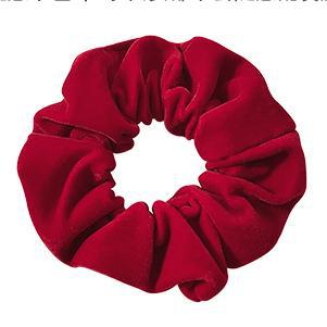 Banda de pelo de intestino grueso de felpa roja de Navidad para mujeres Otoño e Invierno elegante lazo pelo gordo salchicha cuerda de pelo banda de goma de Año Nuevo de alta calidad