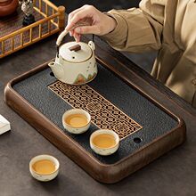 高档仿乌金石茶盘家用茶台沥水盘茶托盘茶具2025新款茶海套装干泡