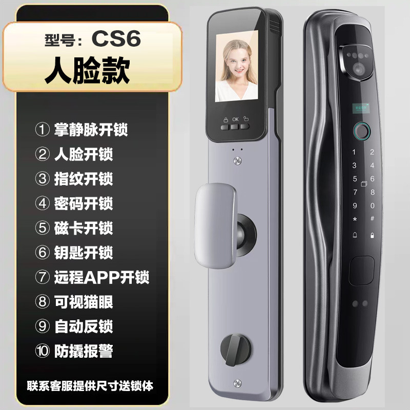 顔認識指紋ロック可視猫眼電子暗号ロック家庭用全自動入戸ドア知能ドアロック|undefined