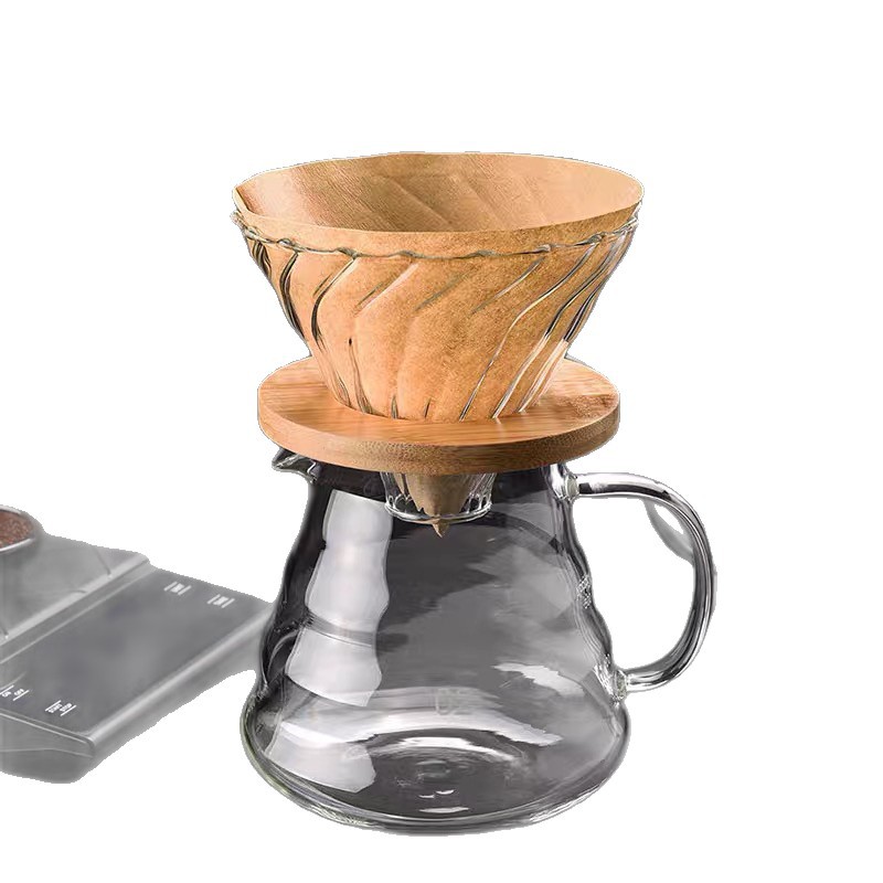alto borosilicato de vidrio para compartir cafetera de café nubes de copas de silicio filtro de embudo de tornillo de agua de mano set de cafetera