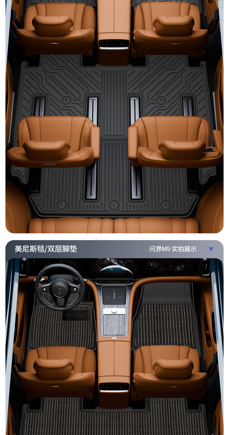 Suitable for Aito M5 M6 M7 M8 M9 Special Vehicles, All-Weather Tpe Car Floor Mats and Vehicle Accessories