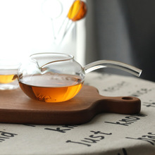 加厚耐冷热透明玻璃侧把公道杯功夫茶茶海公杯玻璃分茶器茶道配件