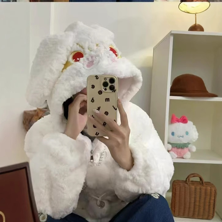 (2개) 겨울 새로운 귀여운 후드 따뜻한 부드러운 왁스 같은 게으른 코트