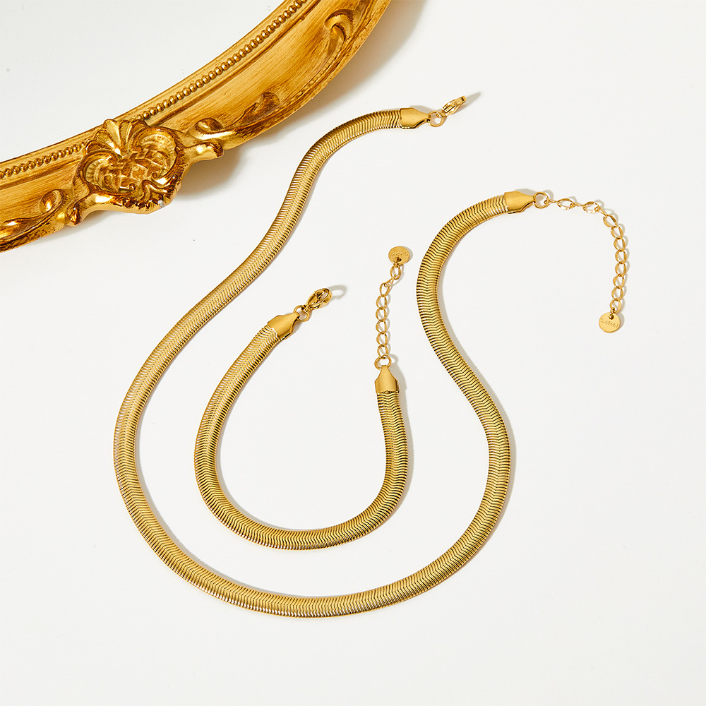 15g Weight PVD Coated Gold Plating Process Wholesale Jewelry Retro Solid Color 304 Stainless Steel 16K Gold Plated White Gold Plated Gold Plated Plating Stainless Steel Jewelry Sets