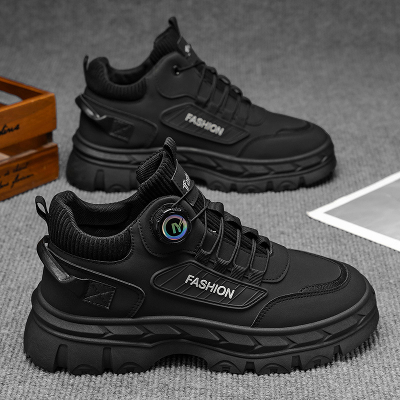 Otoño 2025 zapatos de hombre nuevos zapatos de alto nivel Martin hombres estilo británico retro zapatos de trabajo con suela gruesa botas casuales cortas