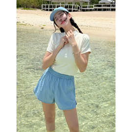 2026新款分体泳衣女短袖冲浪潜水服贴身显瘦水母衣浮潜服温泉泳装