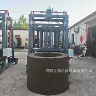龙邦热销混凝土井圈机可移动制管机设备出口东南亚半自动水泥管机