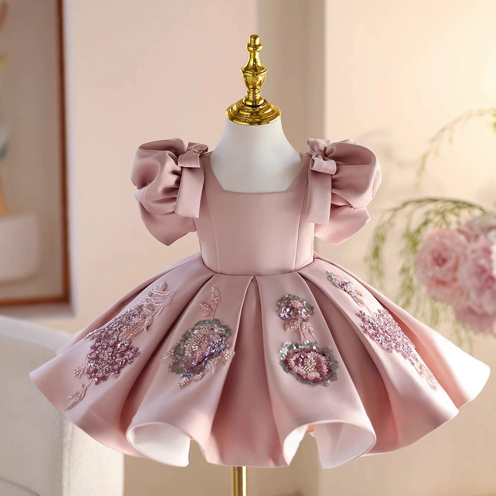 Детское платье для выступления на фортепиано, платье для девочки на день рождения, платье для подружки невесты, свадебное платье для маленькой девочки, платье принцессы, элегантное платье