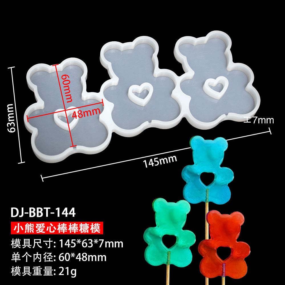 Epoxy molde día de san valentín anillo de diamantes amor tridimensional rose garland lollipop queso palo molde chocolate molde de silicona