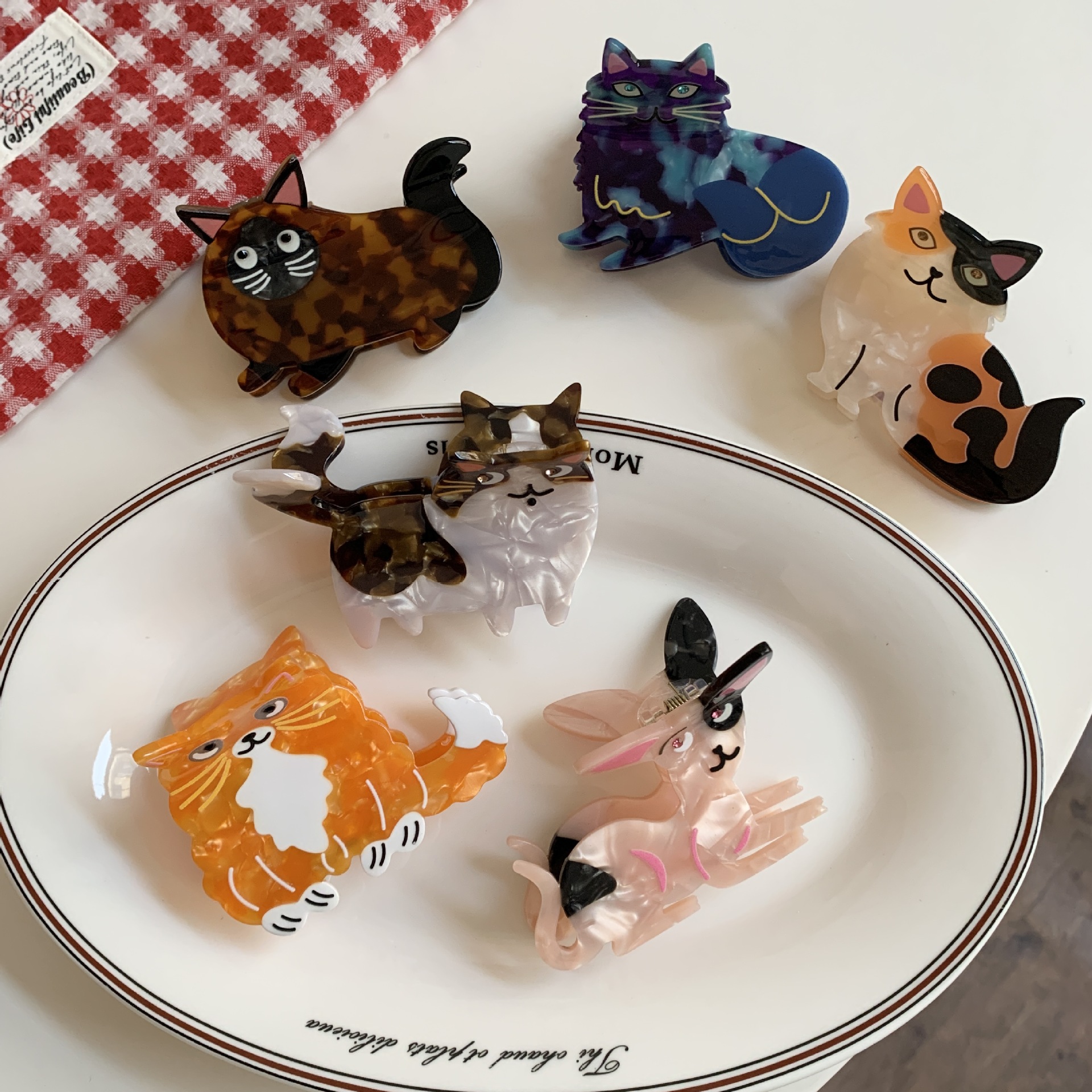 Acetic acid sheets Material Cute Women's Animal Dog Cat Acetic Acid Sheets Hair Claws