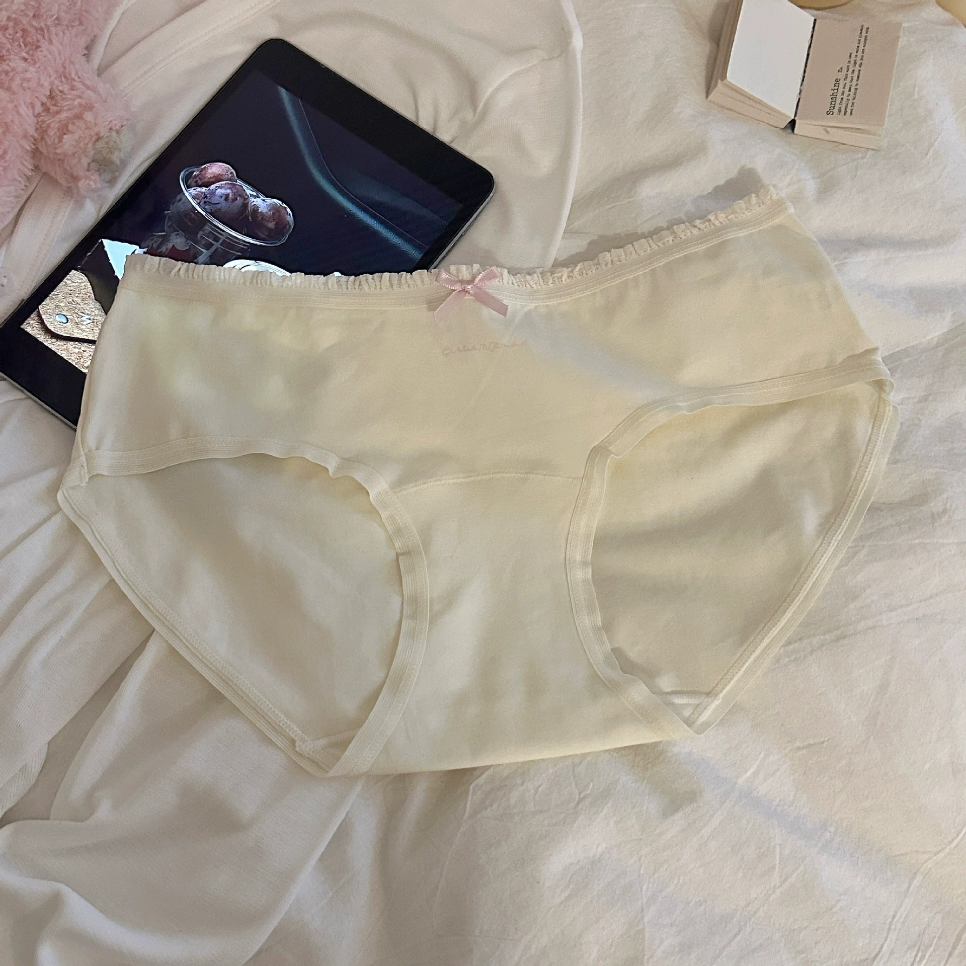  colored antibacterial long comfortable cotton pants, hip-accented, mid rise