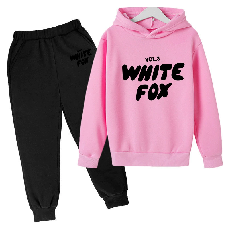 Европейские и американские трансграничные весенне-осенние зимние новые детские свитера модные спортивные логотипы с длинными рукавами с капюшоном свитера две части